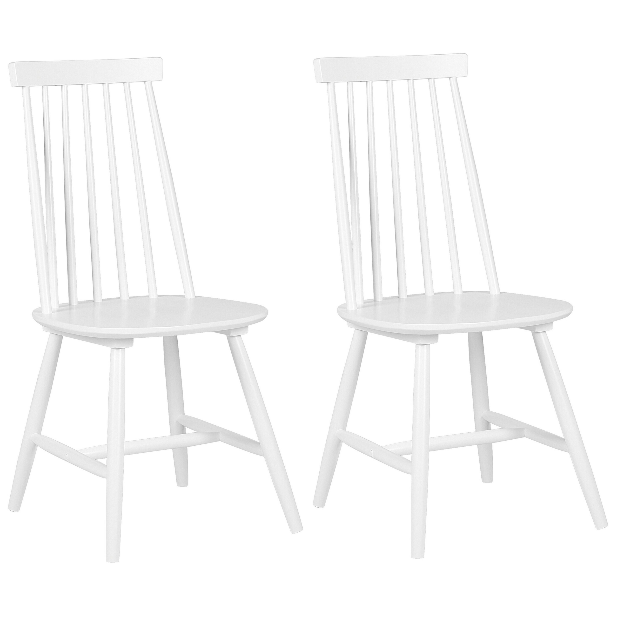 Set med 2 matstolar BURBANK Trä Vit