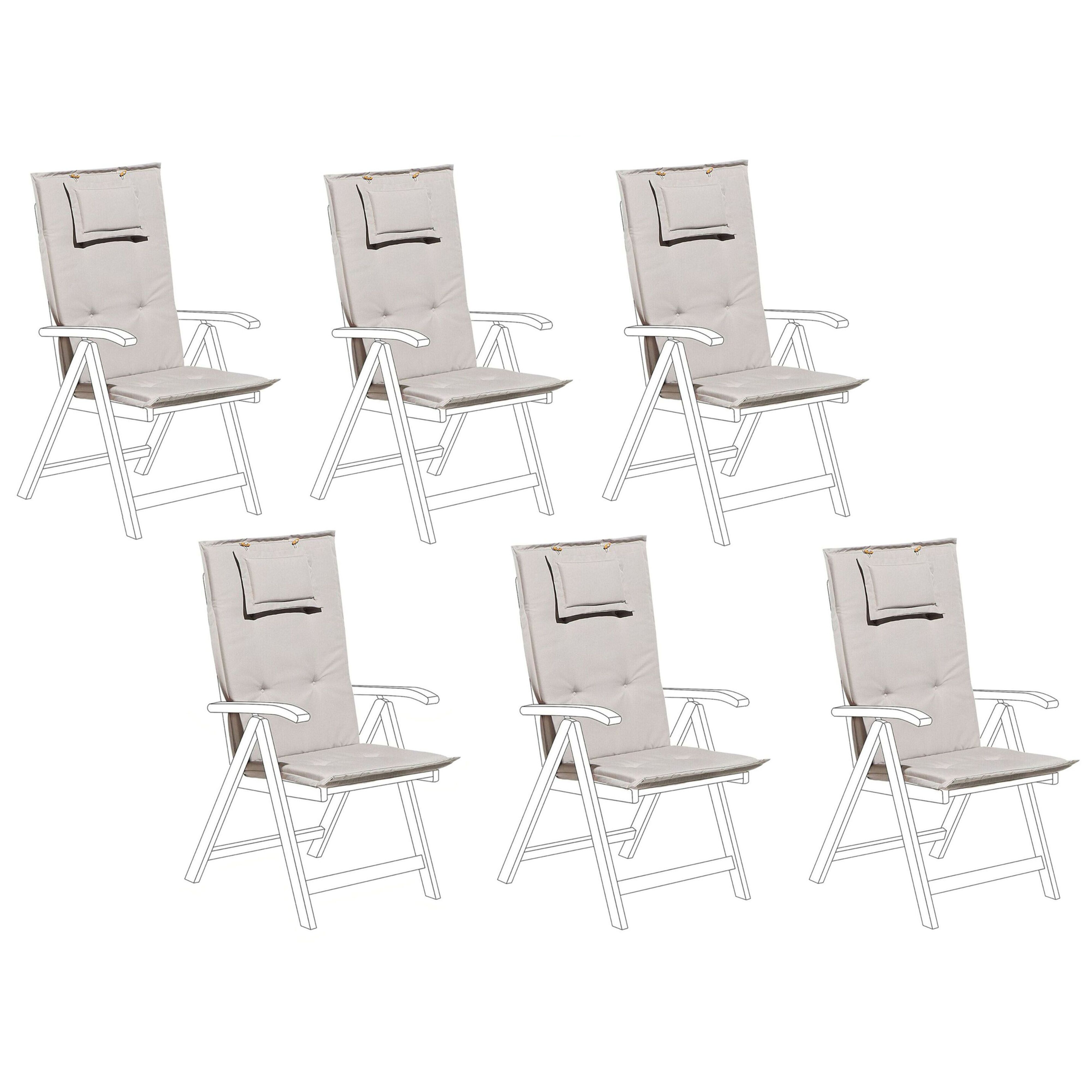 Set med 6 rygg-/sittdynor JAVA/AMANTEA 50 x 70 cm Taupe