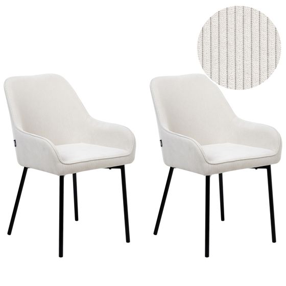 Set med 2 matstolar LOVERNA Manchester Off-White