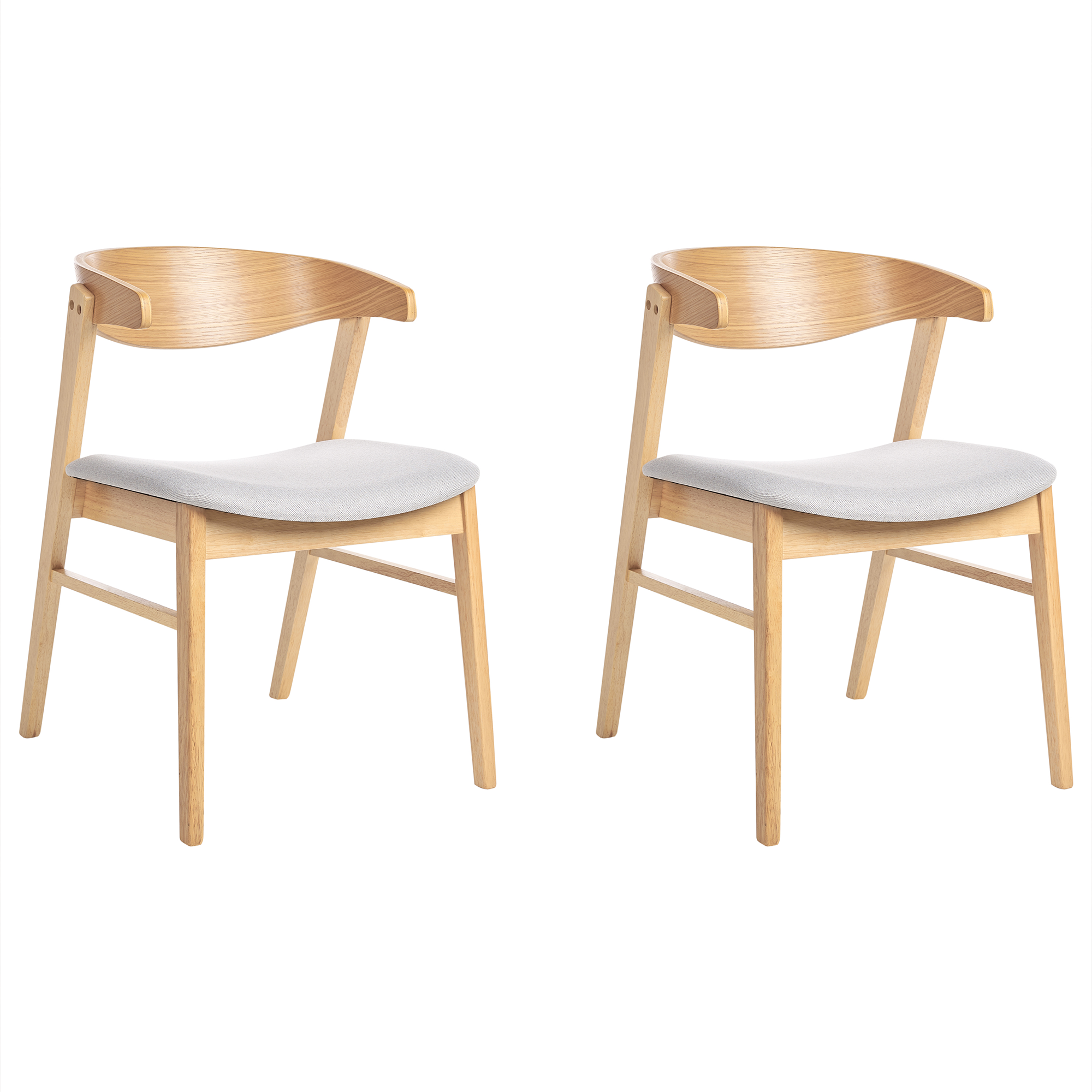 Set med 2 matstolar LILLY Ljusbrun/ Grå