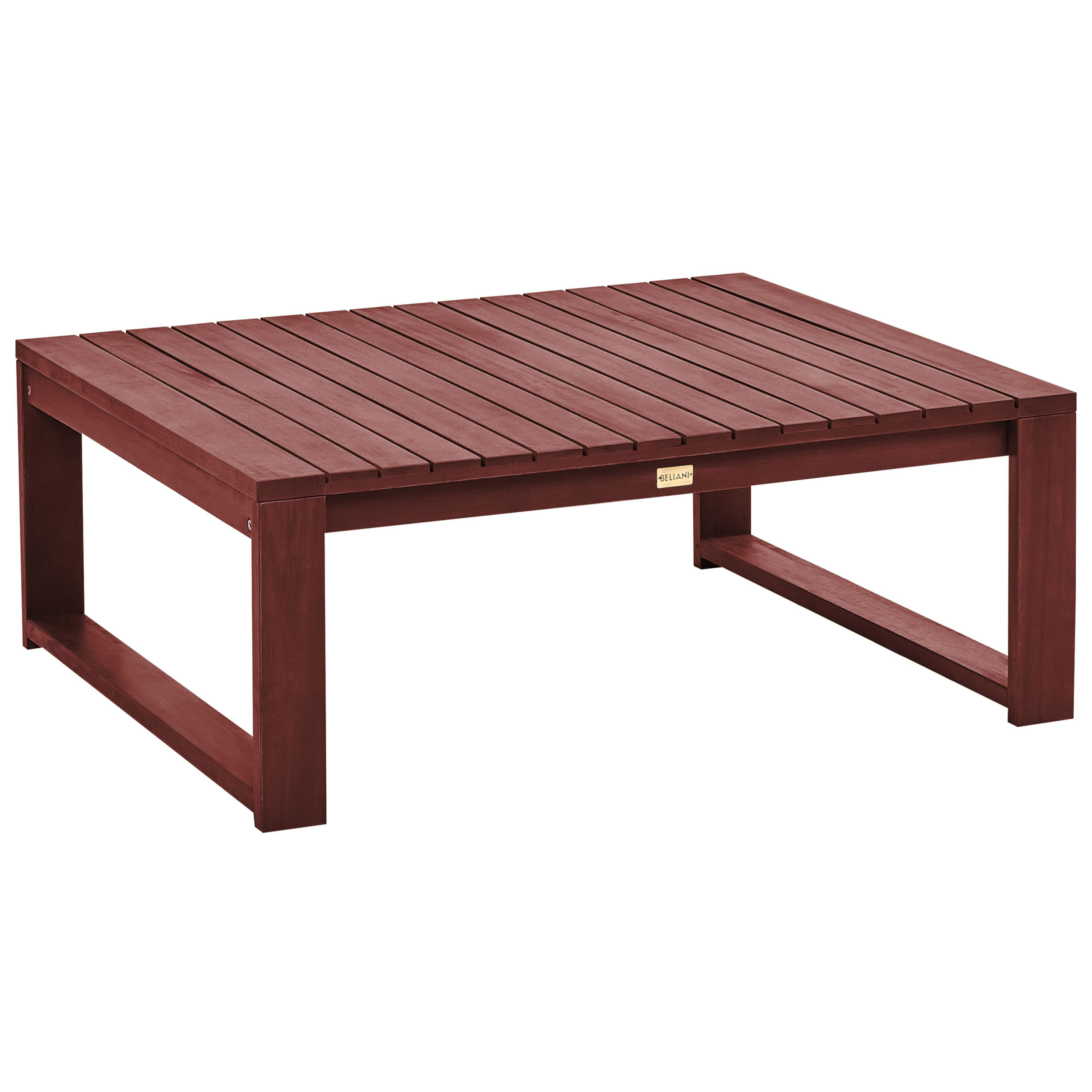 Trädgårdssoffbord TIMOR 90 cm 75 cm Akaciaträ Mörkröd
