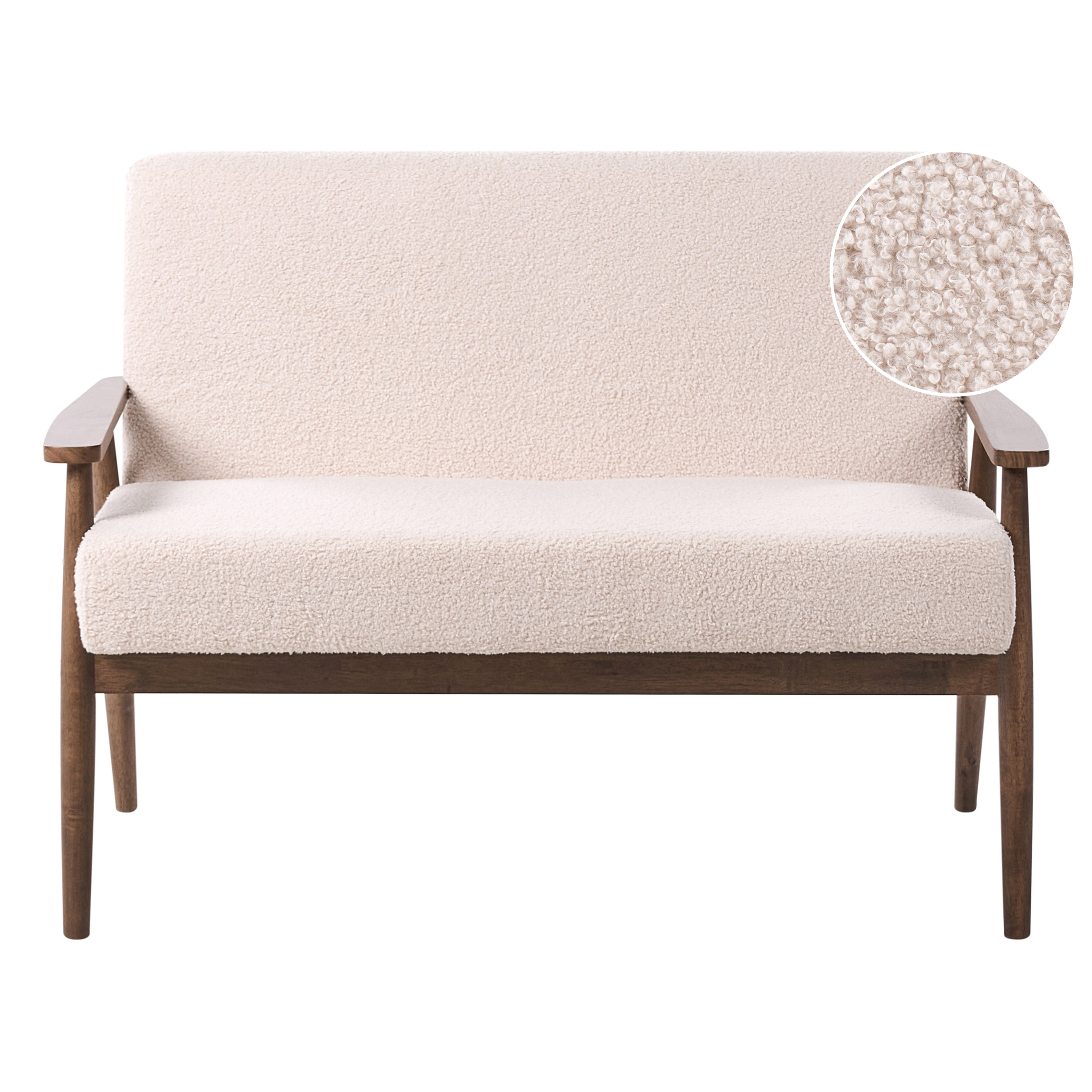 Soffa 2-sits ESRUM Bouclé Mörkbrun/ Beige