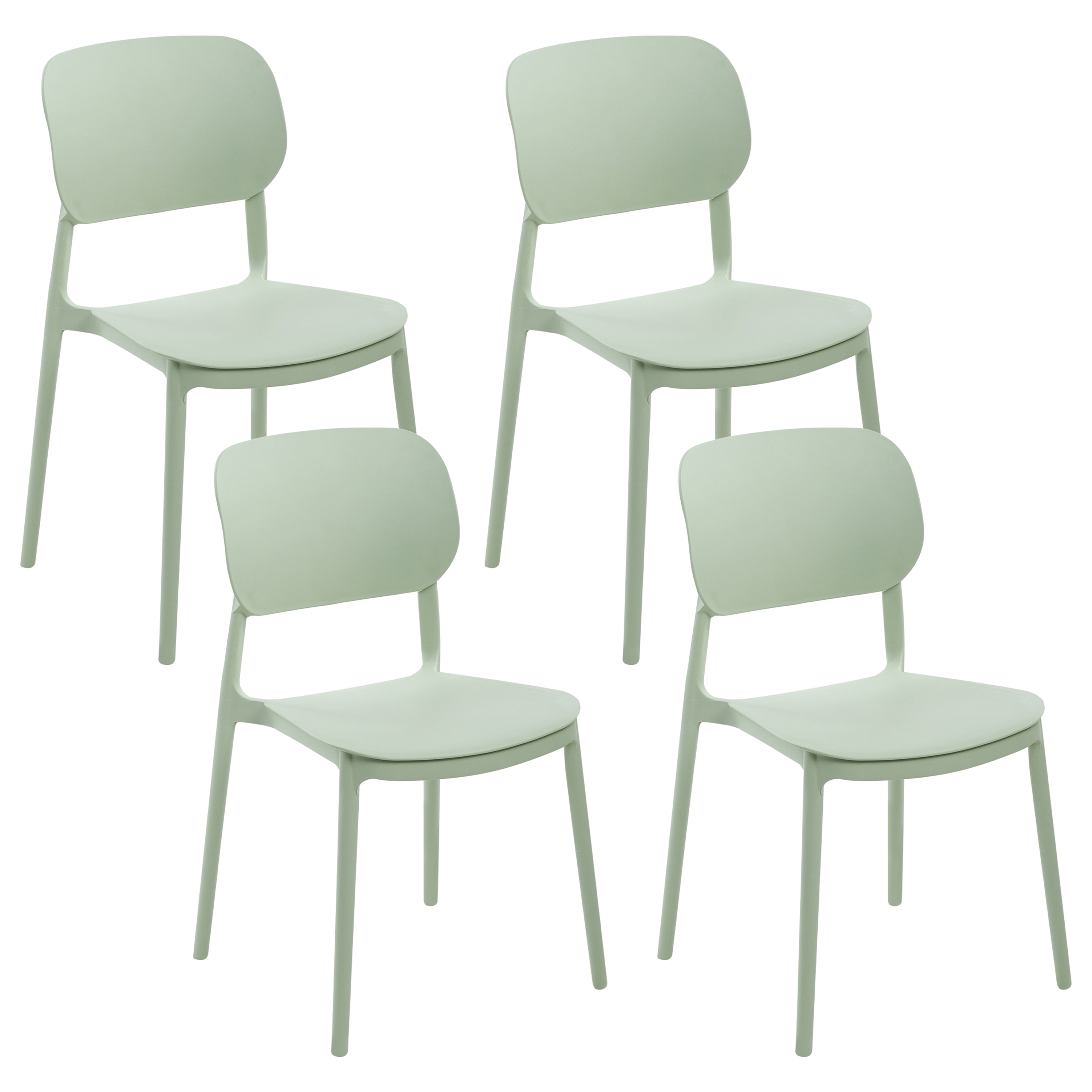 Set med 4 trädgårdsstolar TUPIZA Ljusgrön