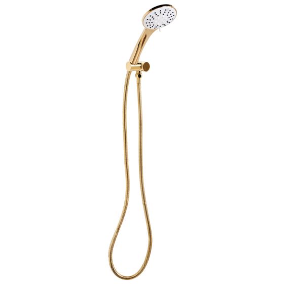 Duschhuvud och slangkit CHURUN 4 strållägen Guld