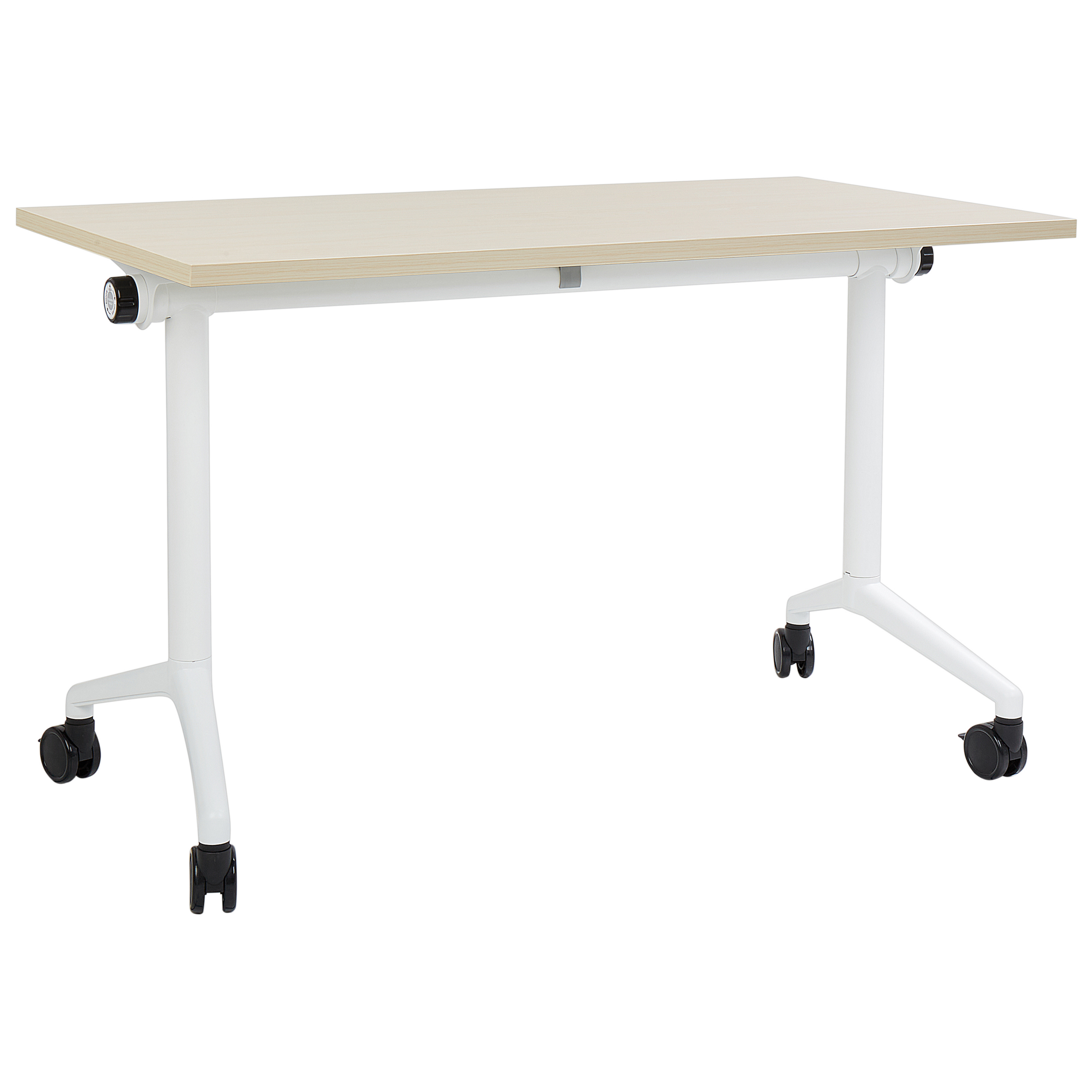 Hopfällbart skrivbord CAVI 120 cm 60 cm med hjul Ljusbrun