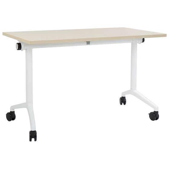 Hopfällbart skrivbord CAVI 120 cm 60 cm med hjul Ljusbrun