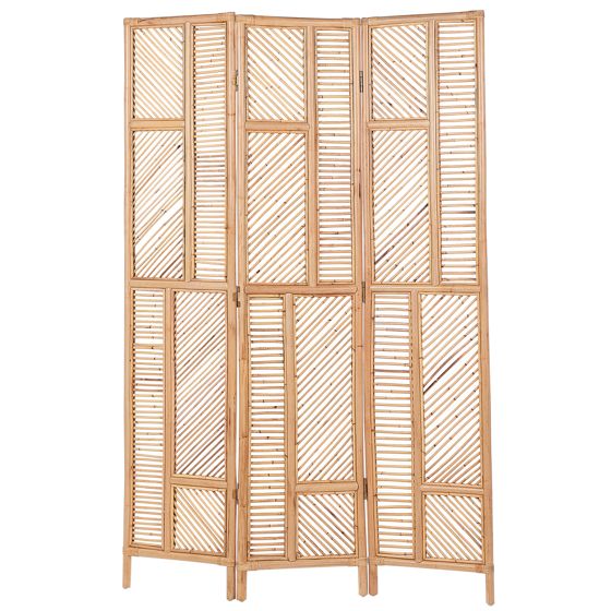 Rumsavdelare med 3 paneler LAMEZIA 117 cm 180 cm Ljusbrun