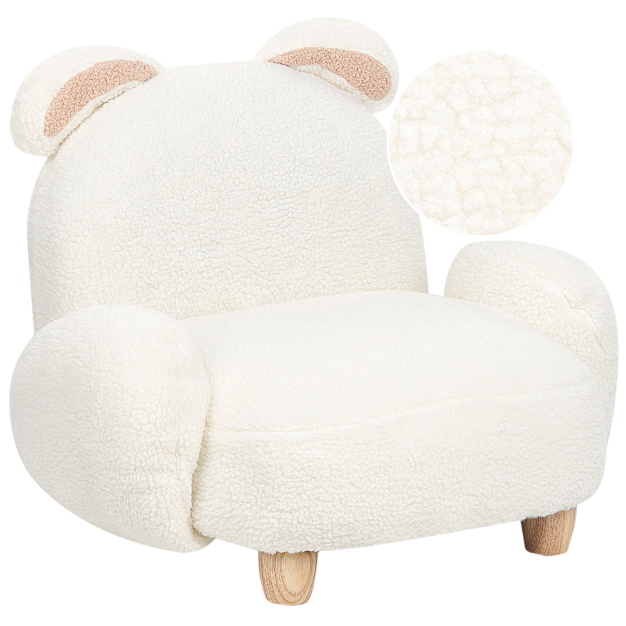 Barnfåtölj Kanin KANNA Bouclé Off-White