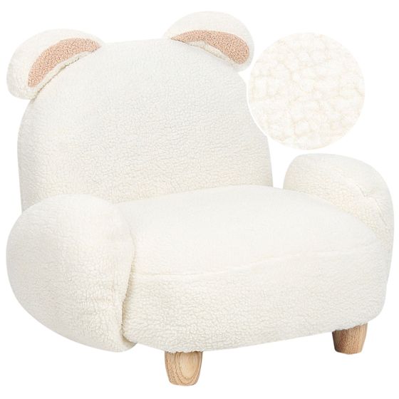 Barnfåtölj Kanin KANNA Bouclé Off-White