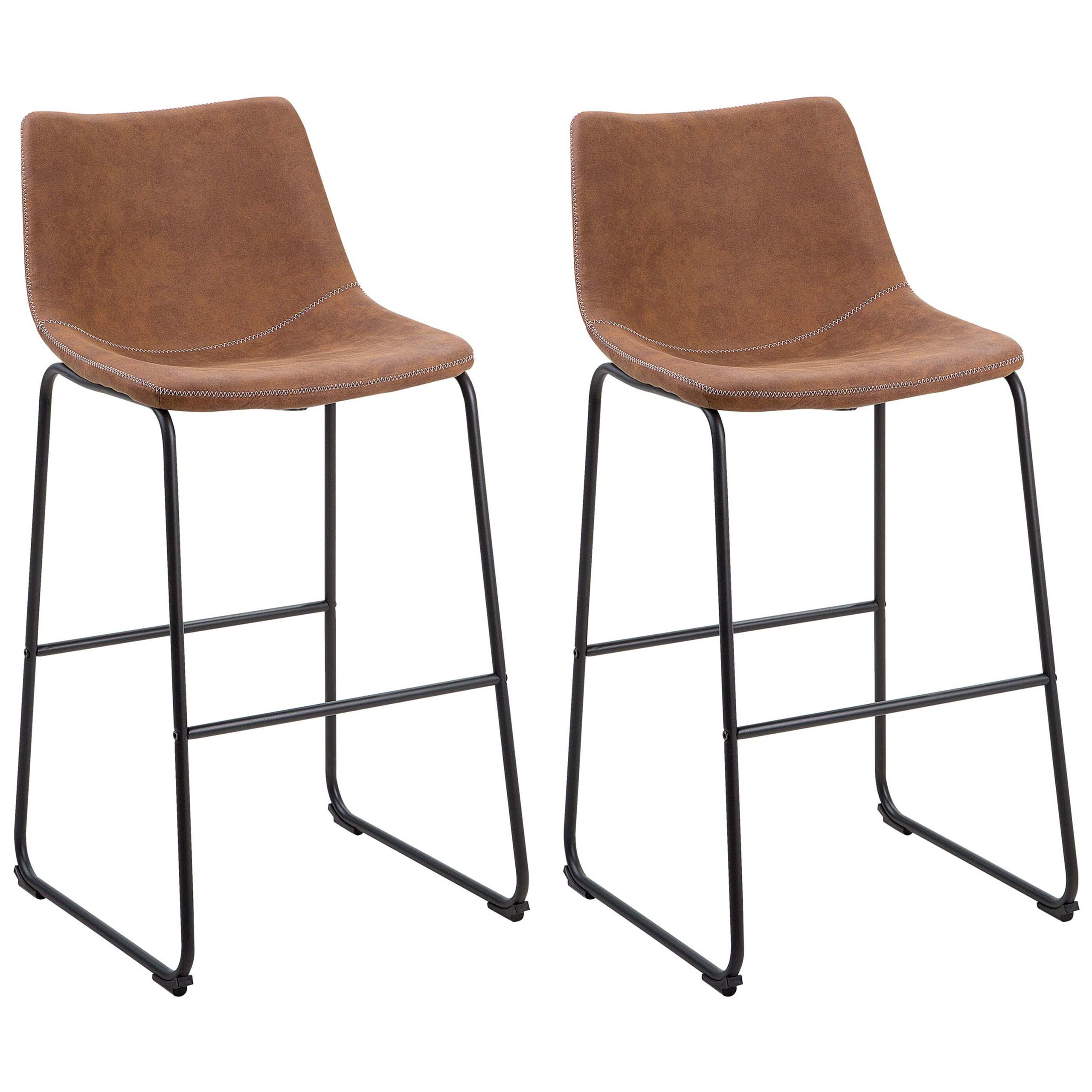 Set med 2 barstolar FRANKS Guldbrun