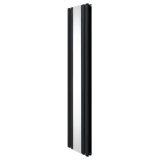 Oval spegelradiator - 1800 mm x 380 mm - antracitgrå