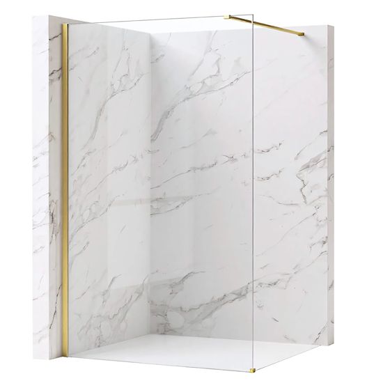 REA Duschvägg Flexi Transparent 100 Borstat Guld, 120x100x195cm
