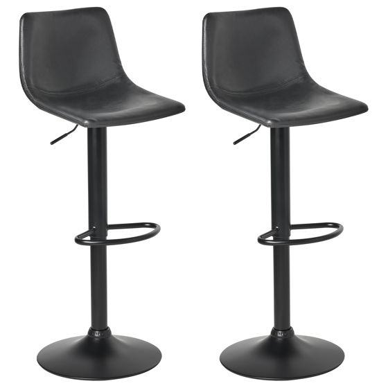 Set med 2 barstolar LEBRIJA Vridbar Konstläder Svart