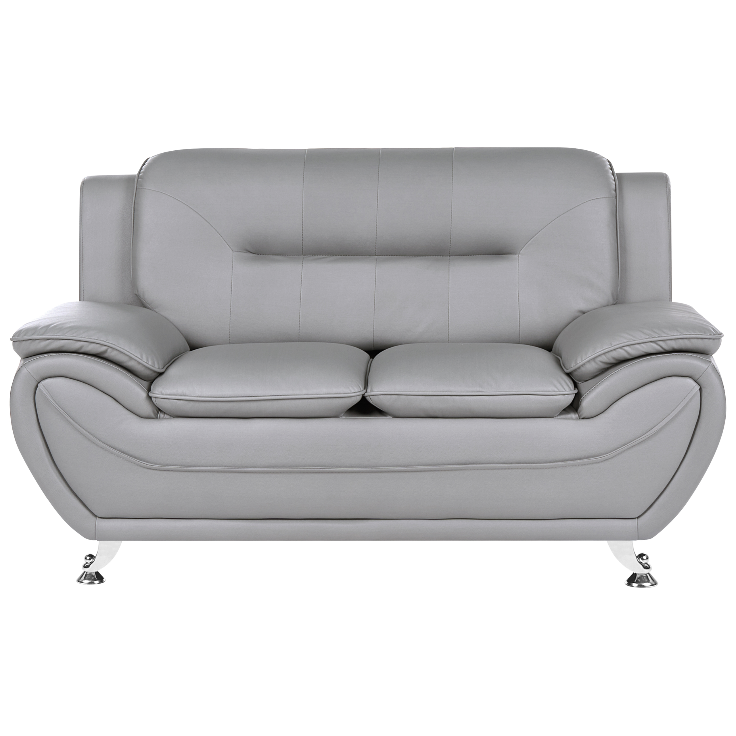 Soffa 2-sits LEIRA Konstläder Grå