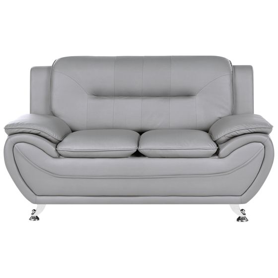 Soffa 2-sits LEIRA Konstläder Grå