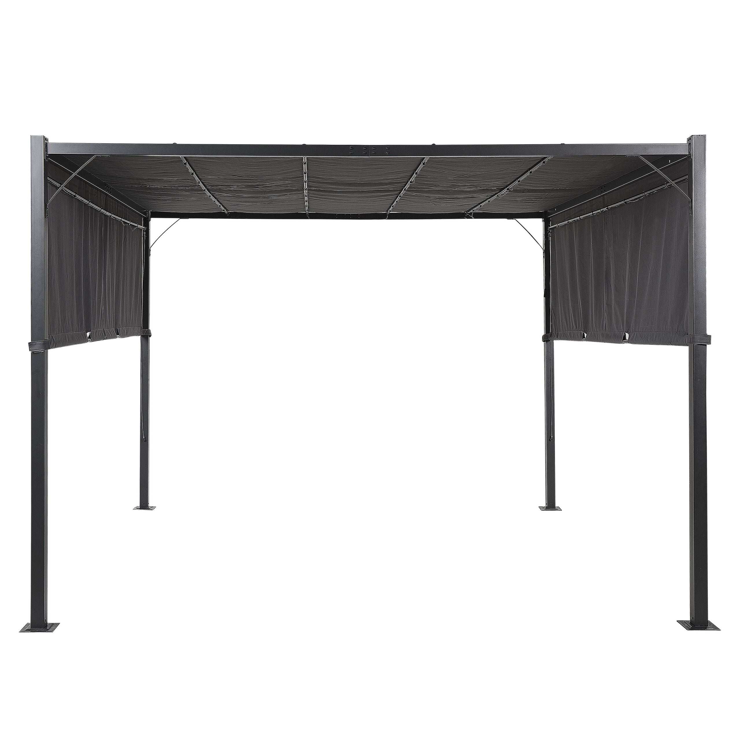 Paviljong LED PARGA 310 cm 310 cm Metall Mörkgrå