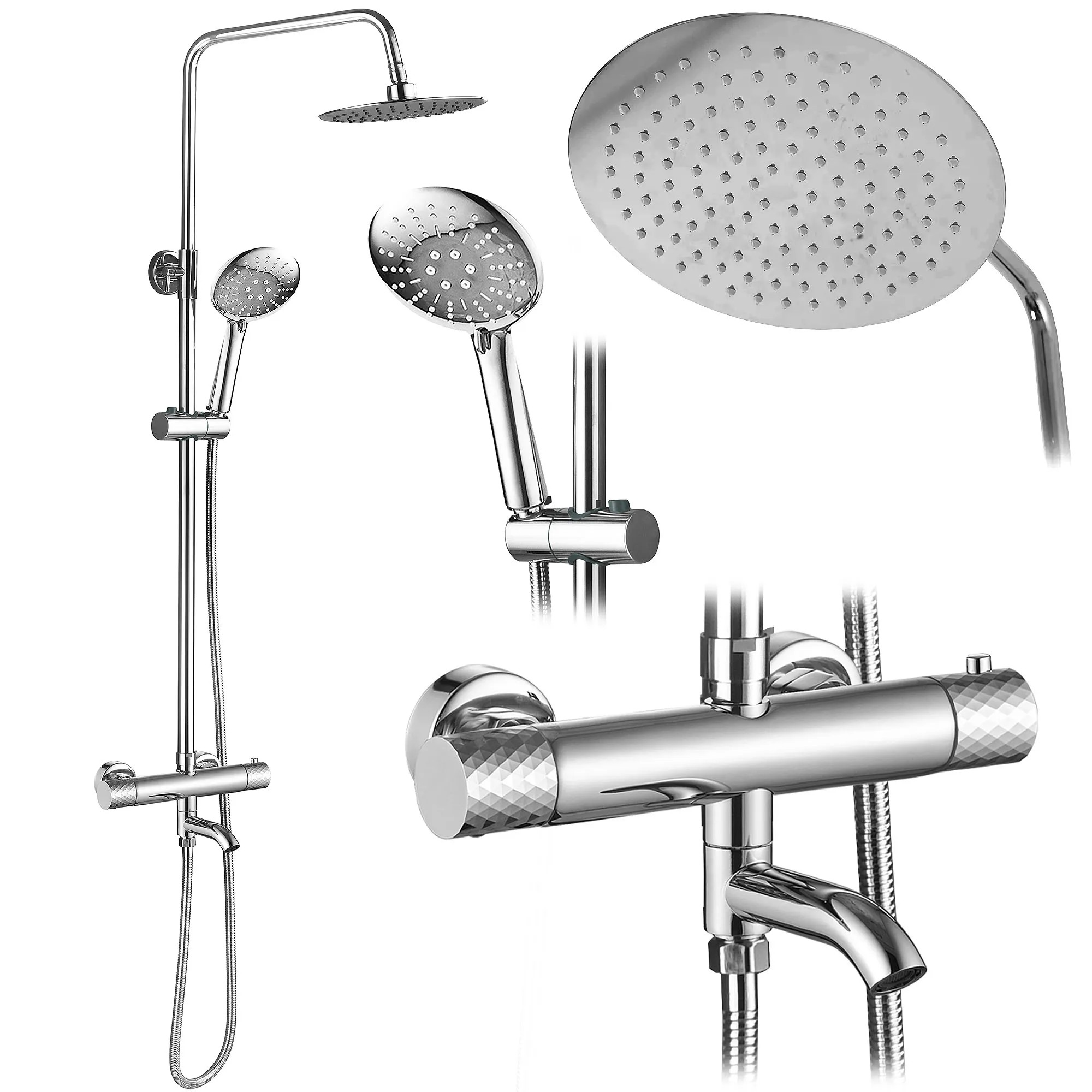 REA duschset Lungo Diamond , Krom, 5x15x117cm