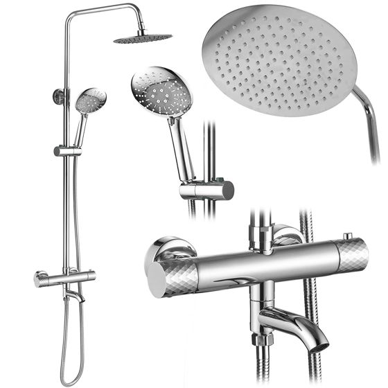 REA duschset Lungo Diamond , Krom, 5x15x117cm