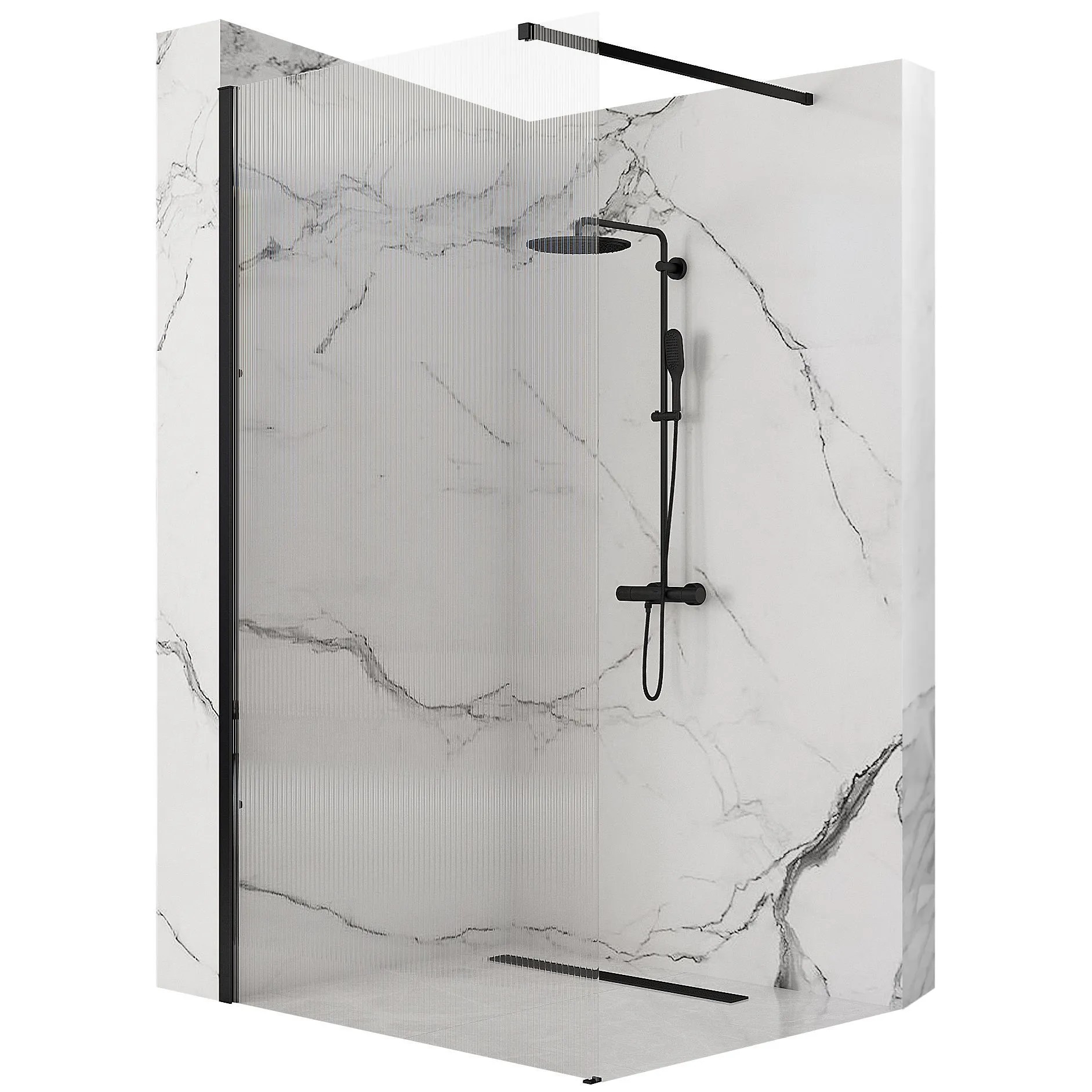 REA Duschvägg AERO INTIMO 120 Svart, 1,8x120x200cm