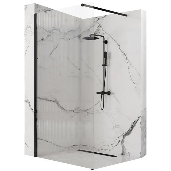 REA Duschvägg AERO INTIMO 120 Svart, 1,8x120x200cm