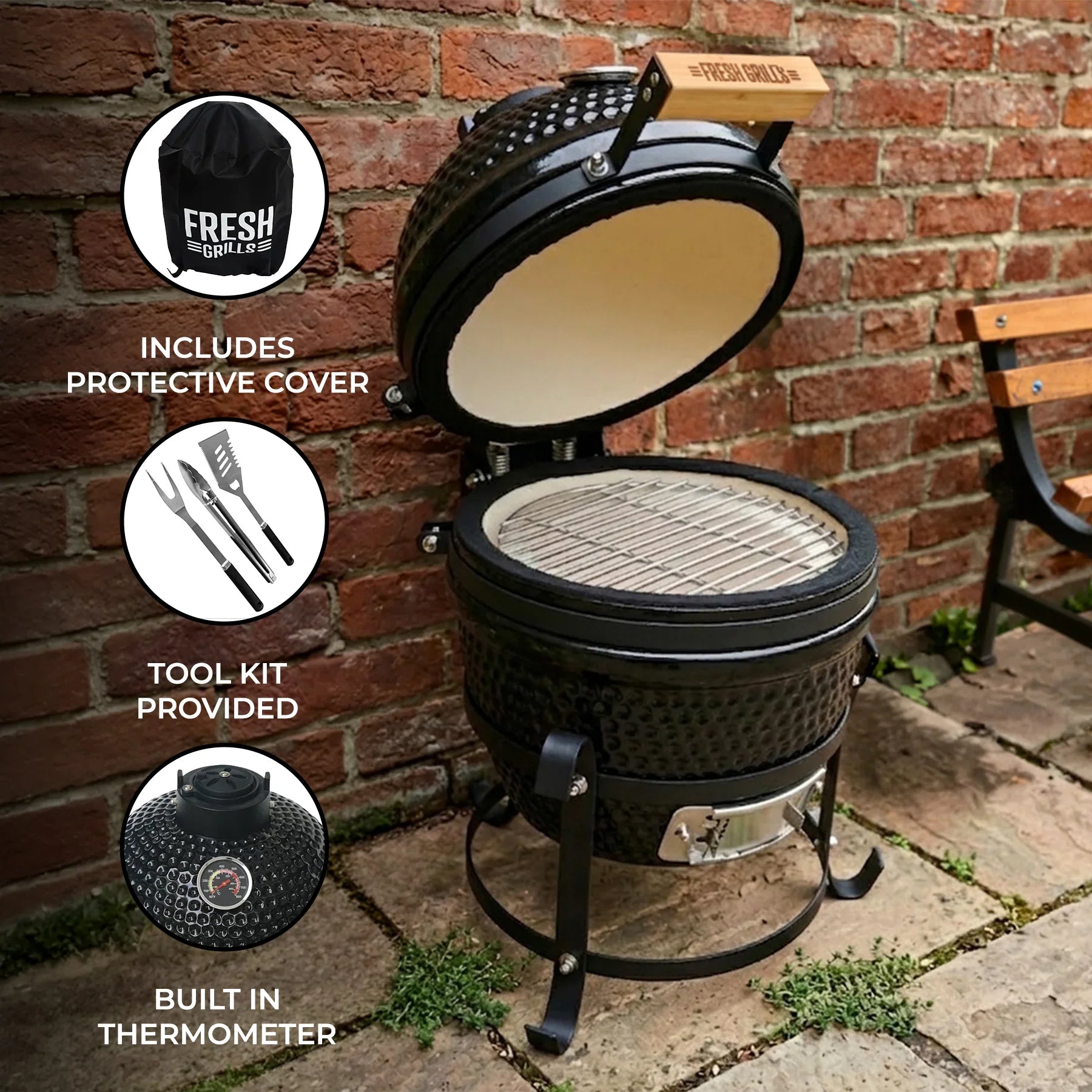 Kamado BBQ-grill – 13 tum