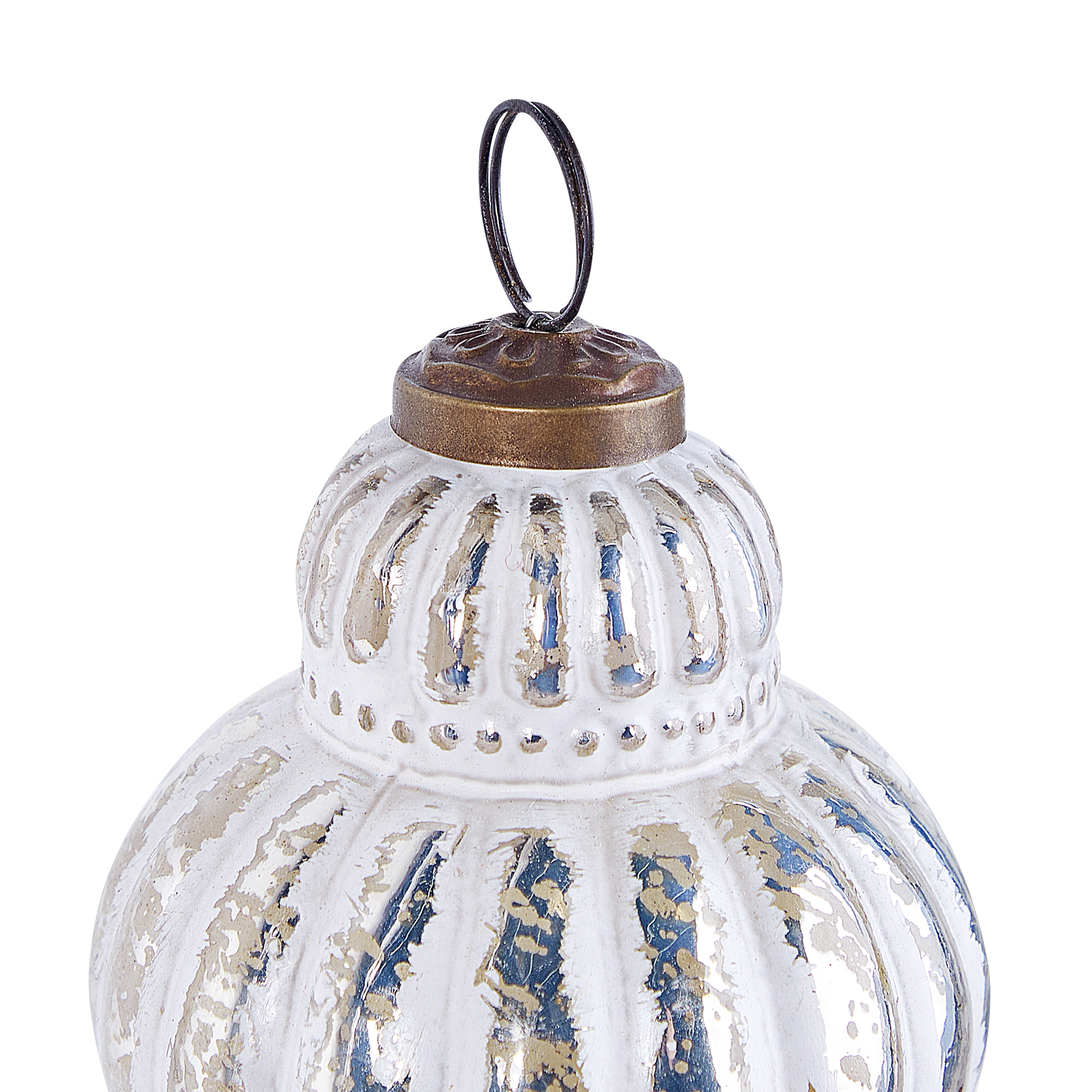 Set med 6 julgranskulor CREMEUX Glas Silver