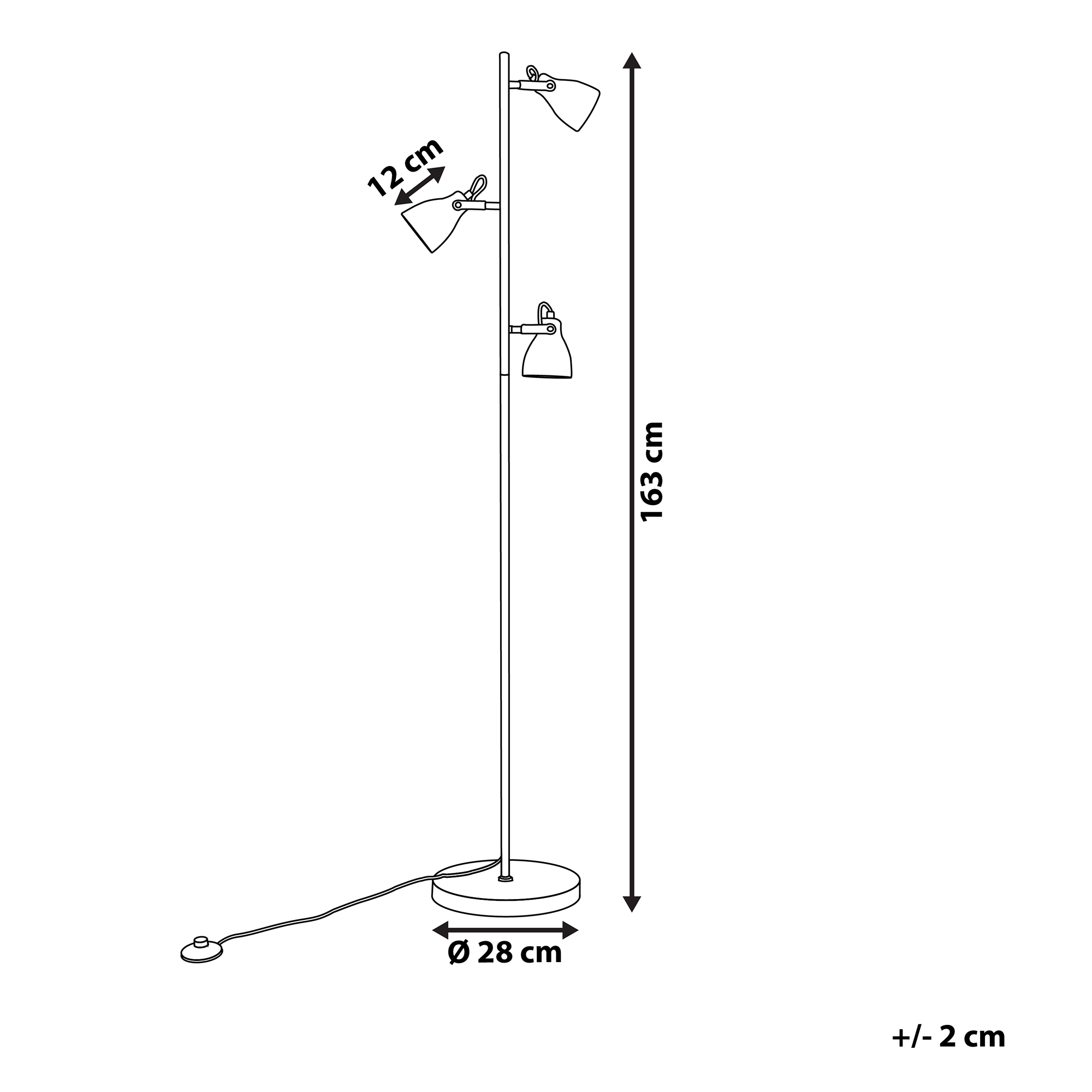 Golvlampa MISTAGO Justerbar Betong Grå