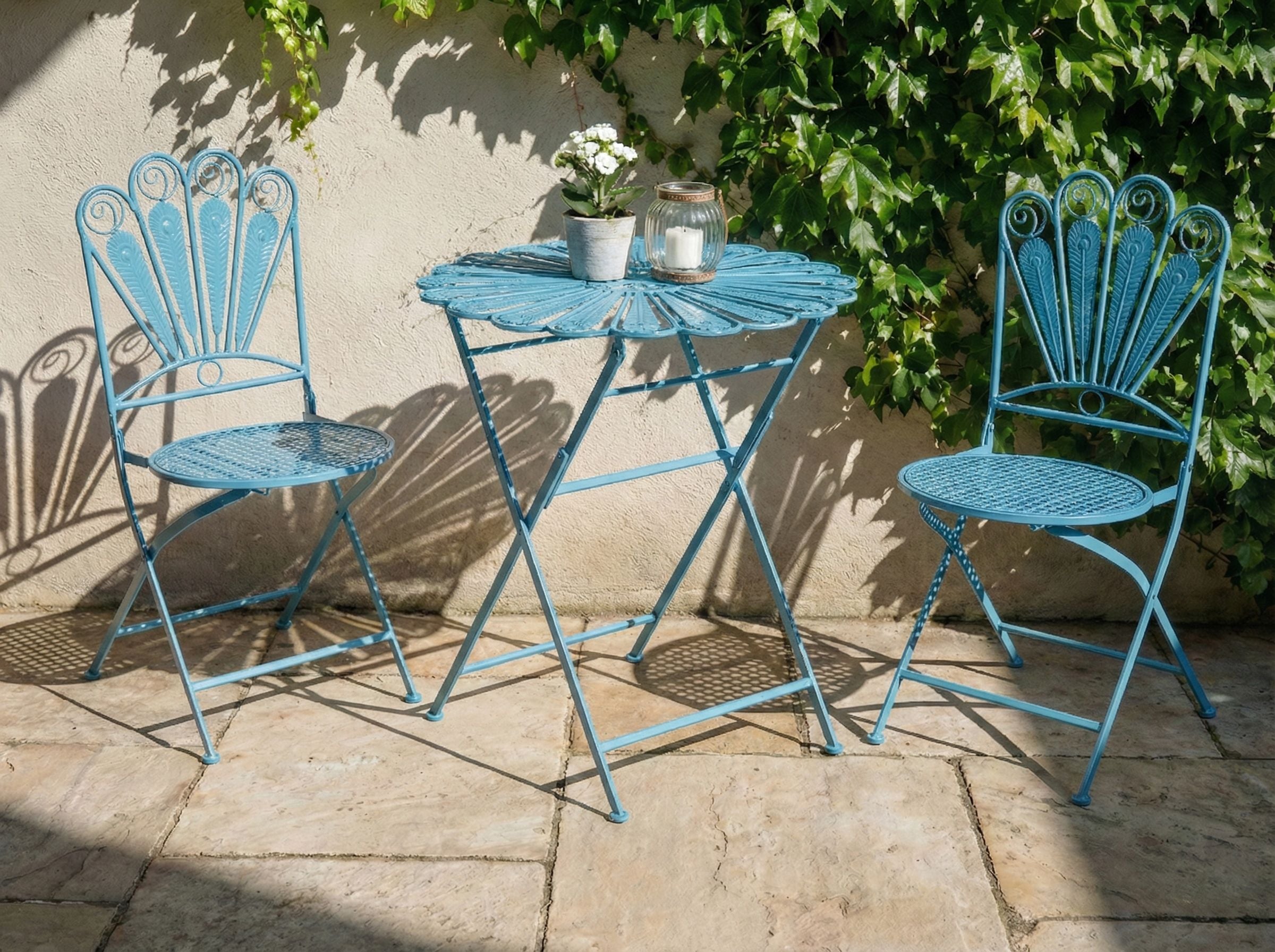 Bistrobord PAVIA 71 cm 71 cm Metall Blå