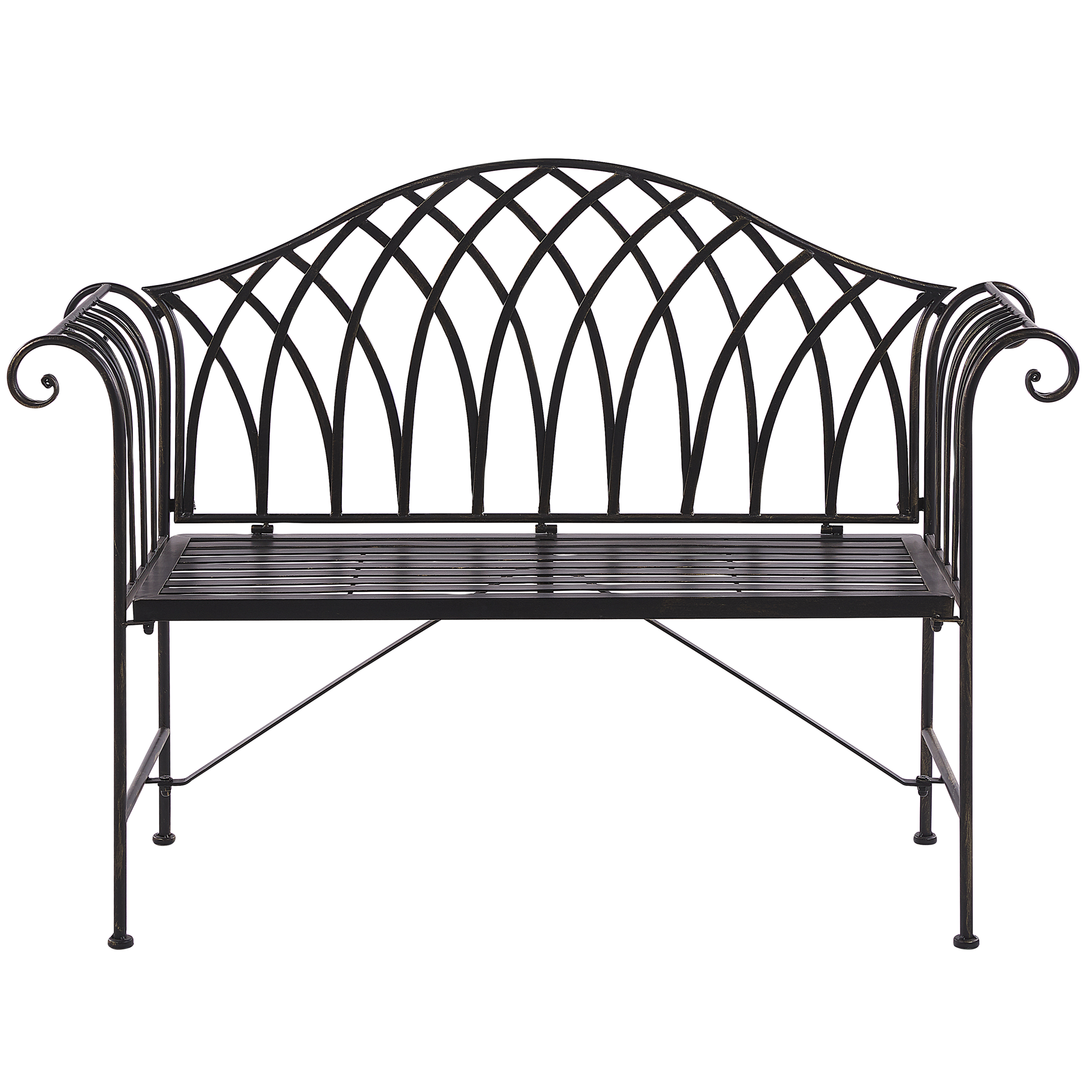 Trädgårdsbänk MILAZZO 130 cm Metall Svart