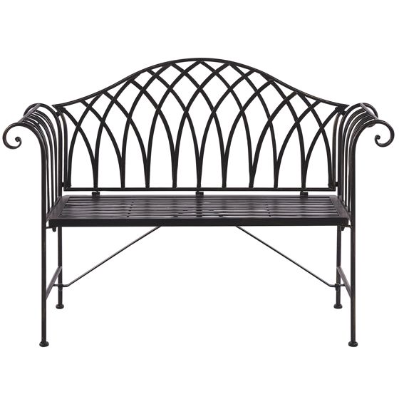 Trädgårdsbänk MILAZZO 130 cm Metall Svart