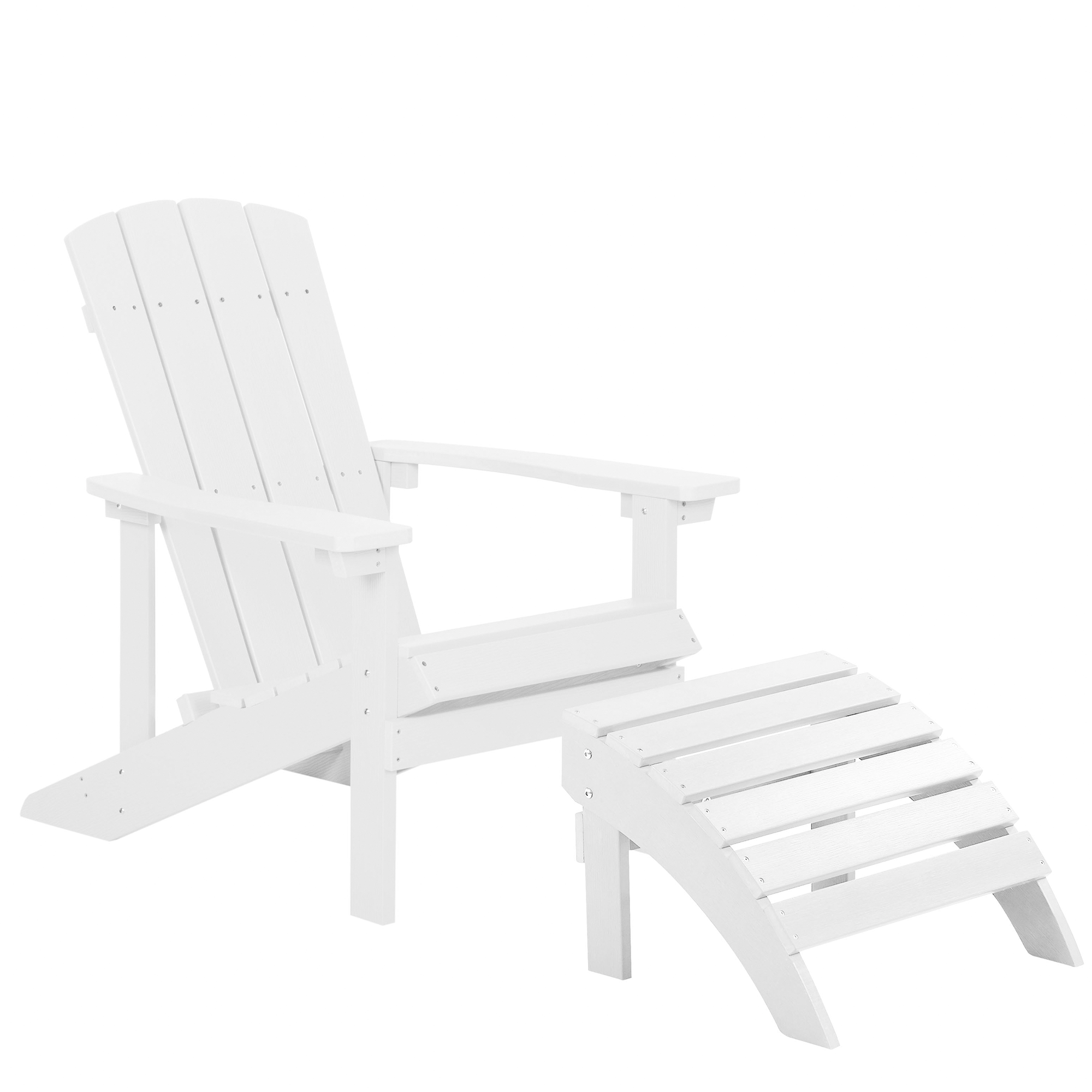 Trädgårdsstol ADIRONDACK med fotpall Vit