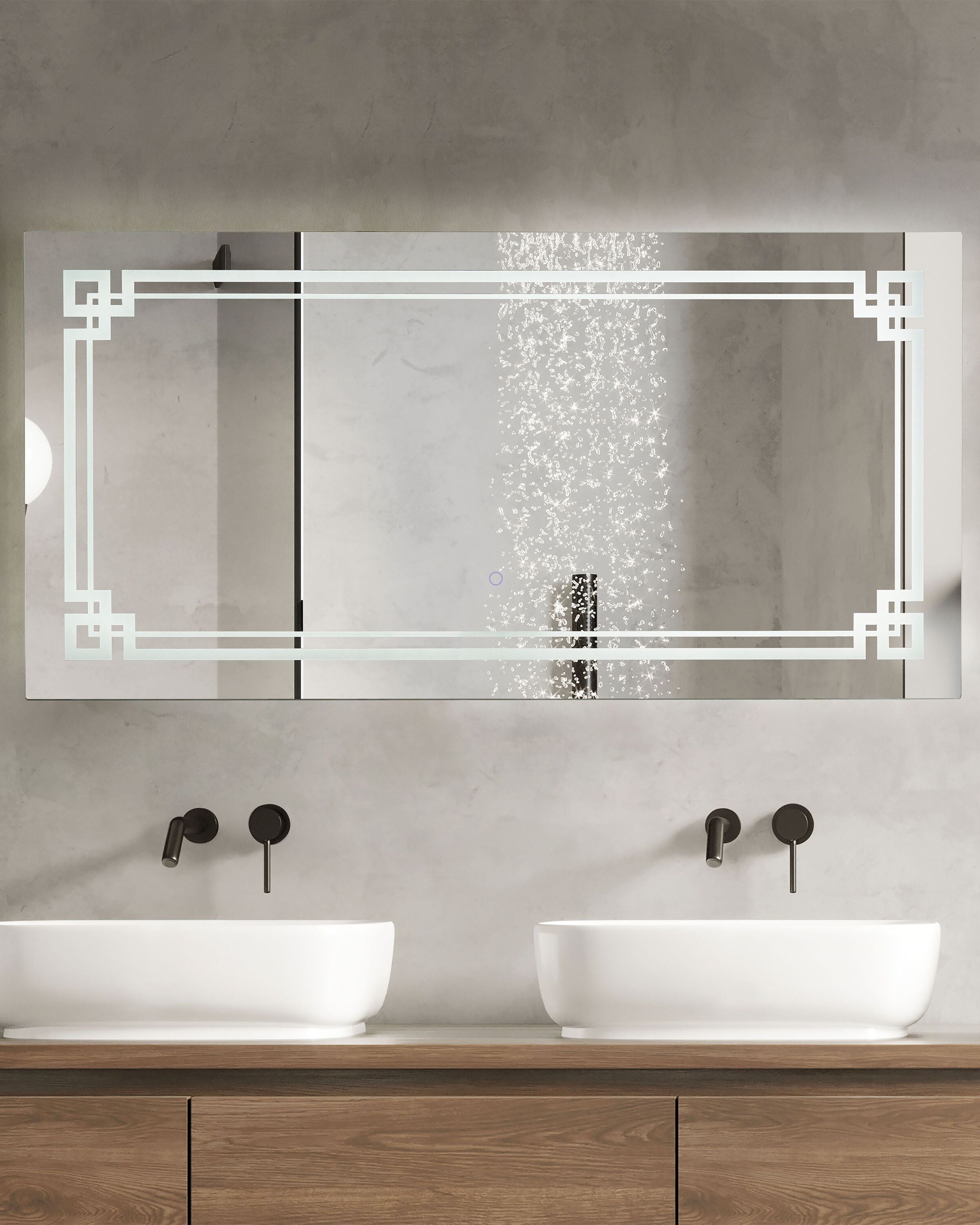 Badrumsspegel med LED AVRANCHES 120 cm 60 cm Silver