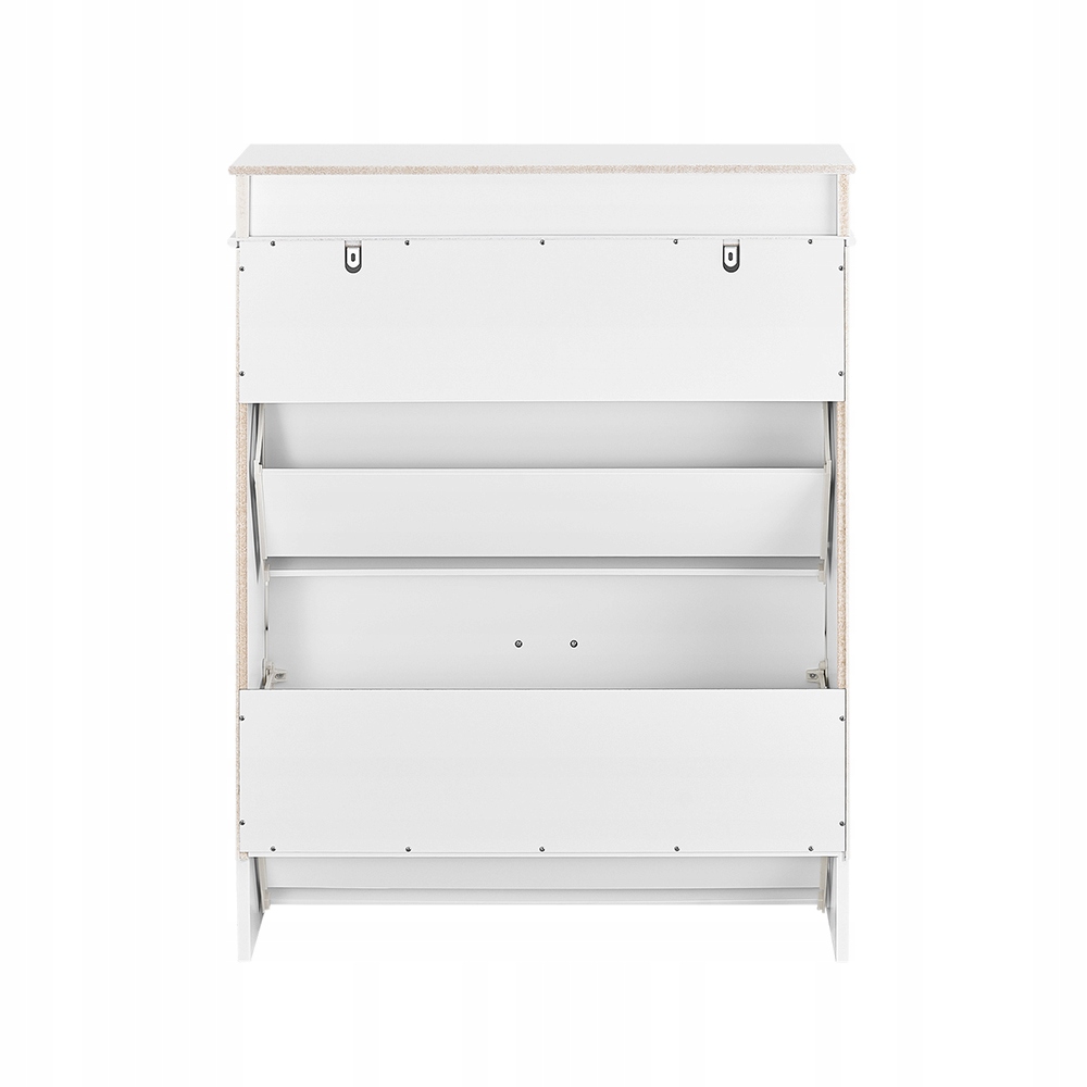 SoBuy Rymdbesparande skohylla smal entréskåp med 2 dörrar uppfälld modern skohylla för entré hall eller rum 75x24x96cm vit FSR78-L-W