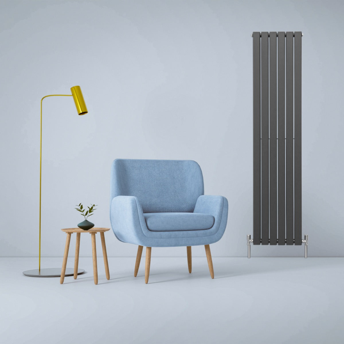 Designradiatorer i antracitgrå 1800 mm x 420 mm