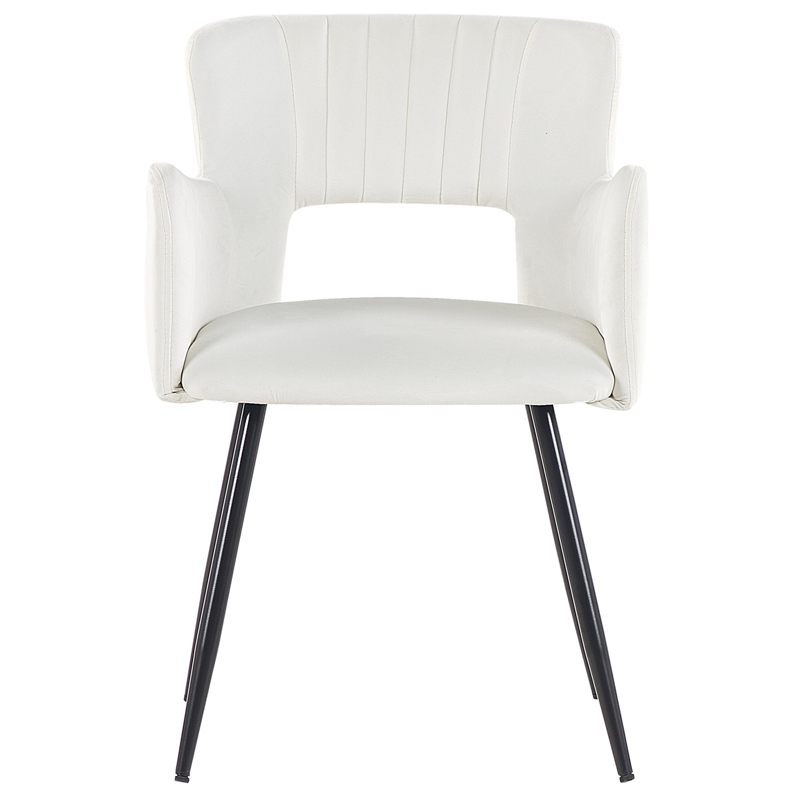 Set med 2 matstolar SANILAC Sammet Vit