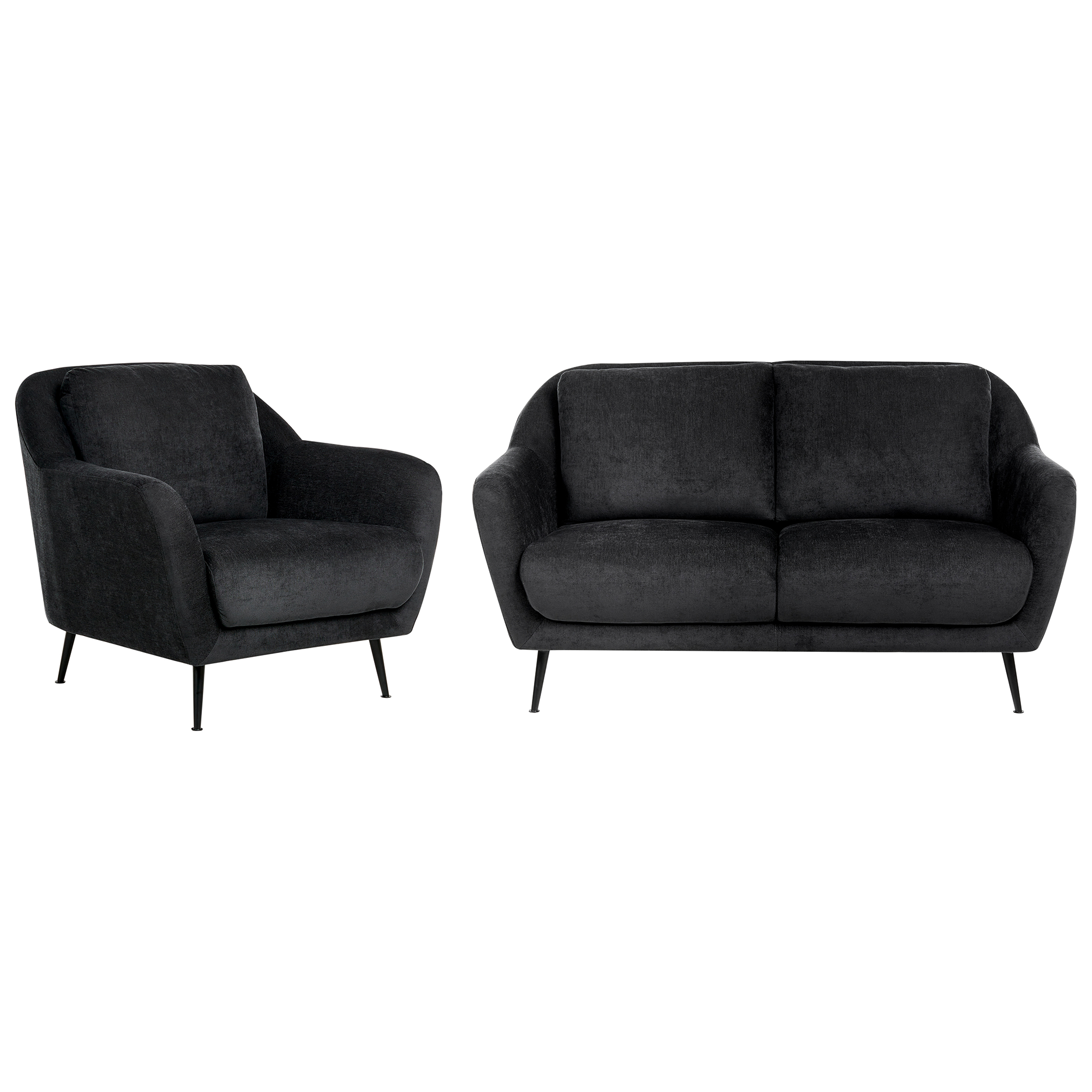 Soffgrupp 3-sits EIBY Chenille Svart