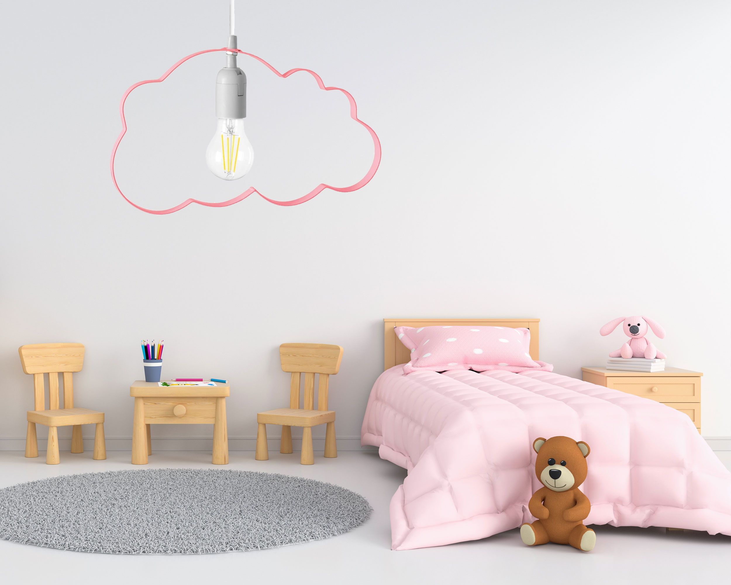 TOOLIGHT hängande taklampa KIDS LH2077 Rosa 34,5x34,5x99,5cm