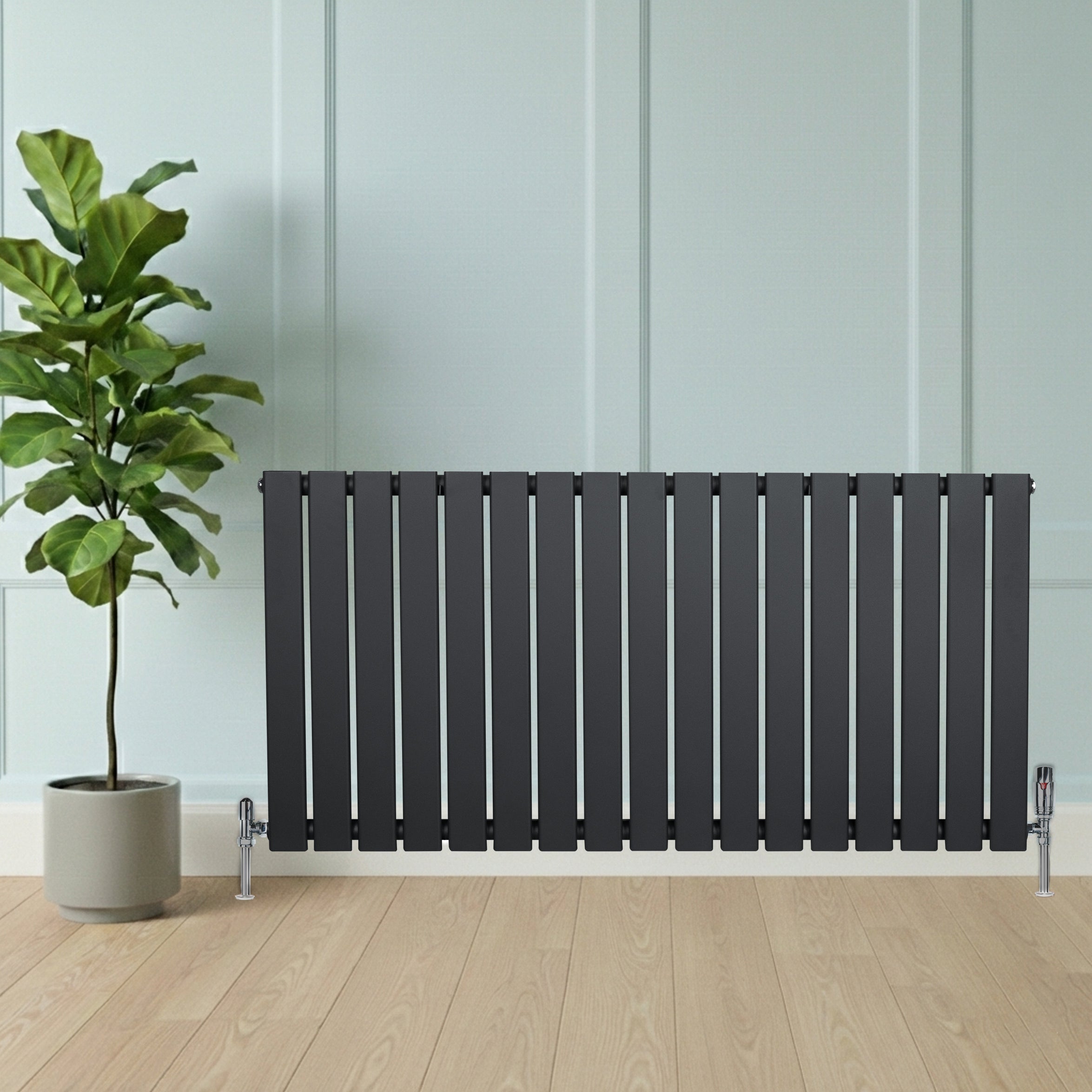 Platt enkelpelarradiator - 600 x 1190 mm - antracitgrå
