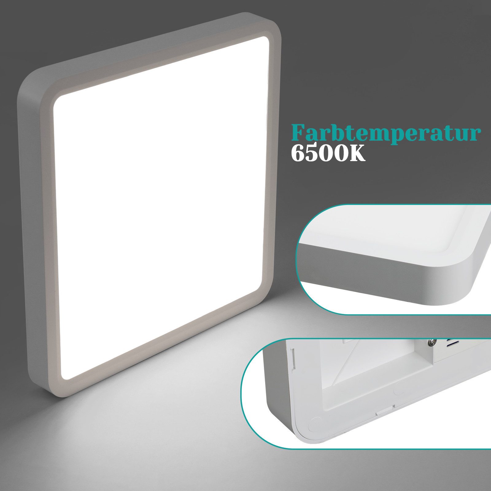 NETTLIFE LED - taklampa, 23 cm, vit, 18 W, 6500 K