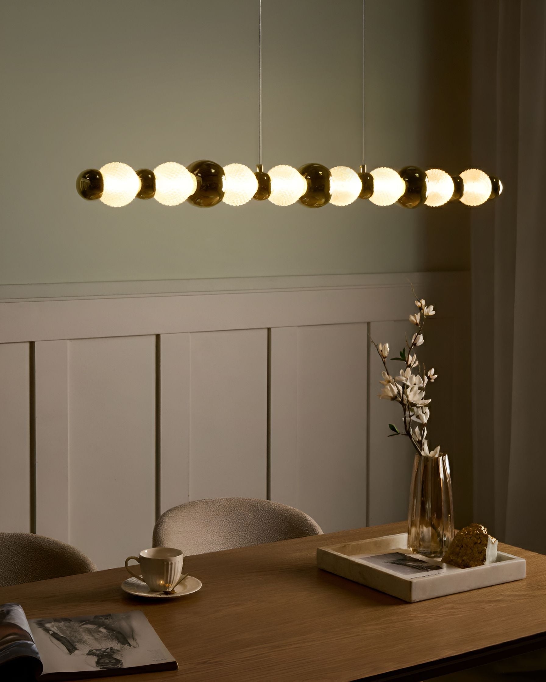 LED-pendellampa SORA Glas Guld