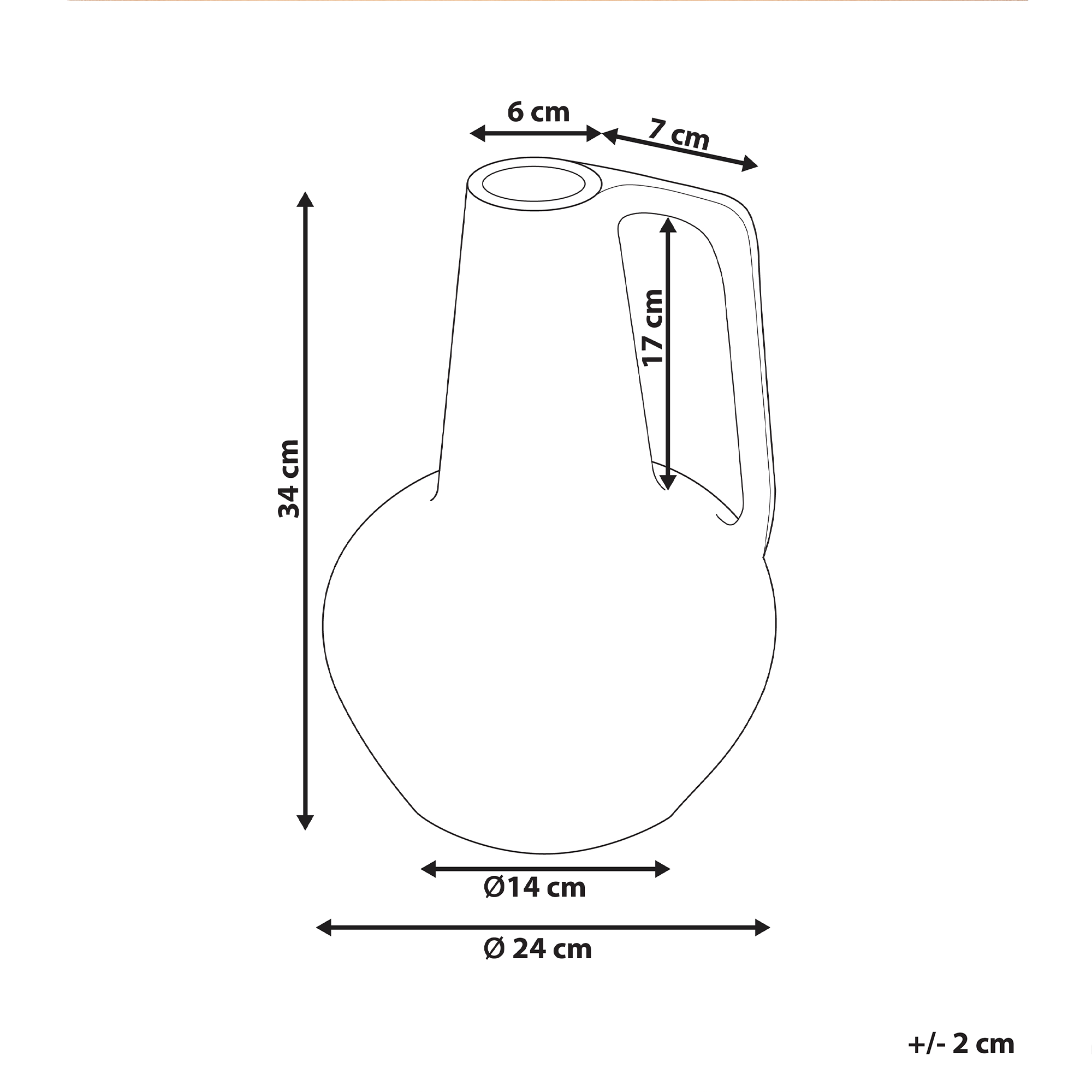 Dekorationsvas MALAKKA 34 cm Keramik Flerfärgad