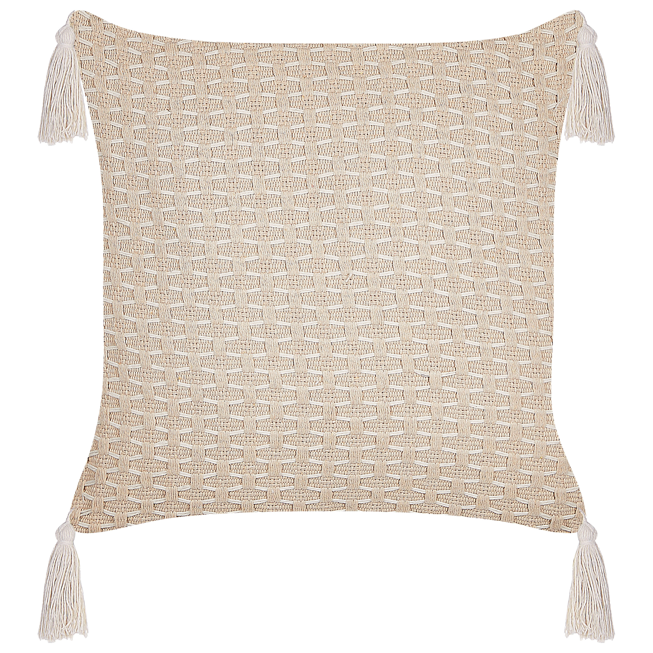 Set med 2 prydnadskuddar HAKONE 42 x 42 cm Ljusbeige Geometriskt tryck