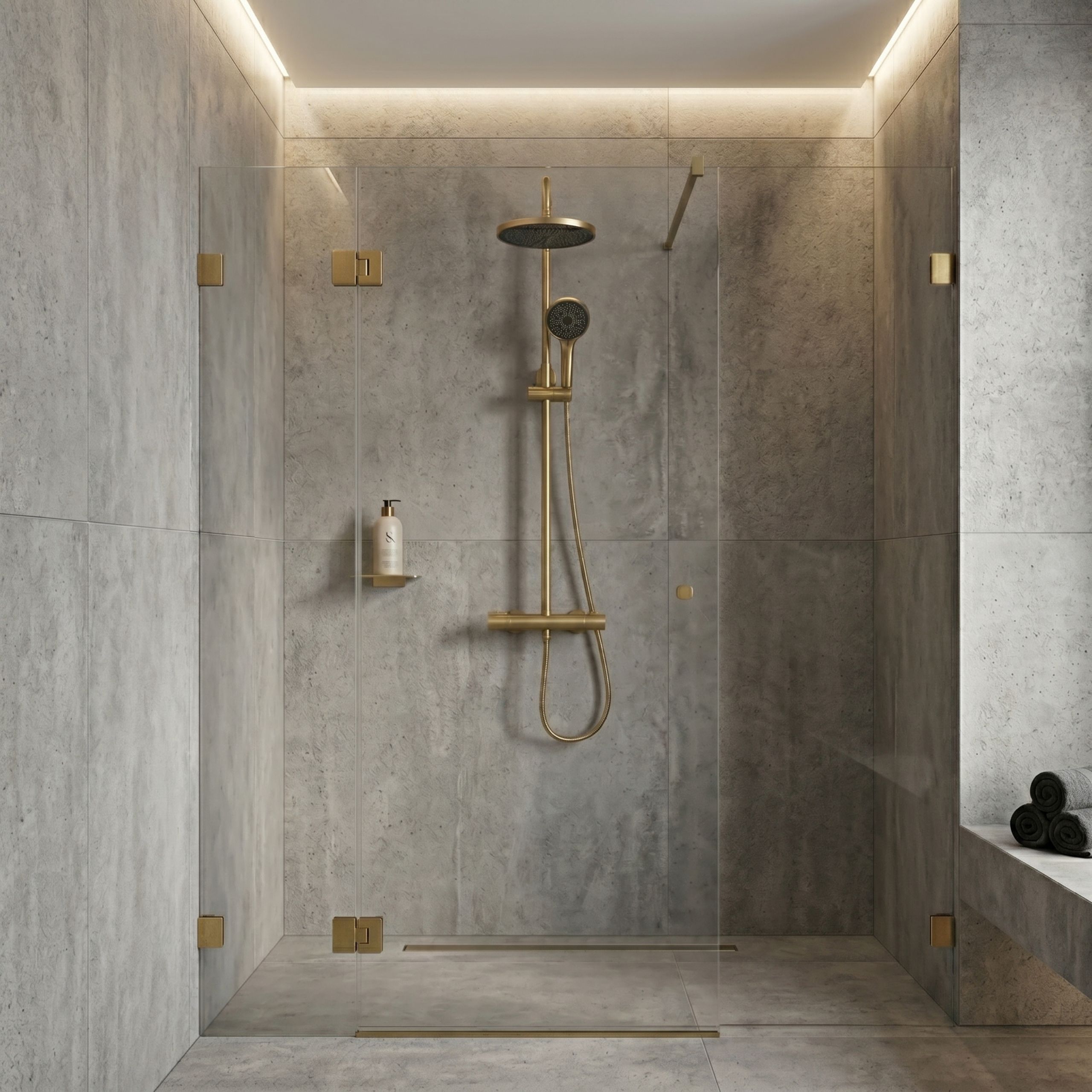 REA Duschset Avanti Borstat Guld, 31x15x124cm