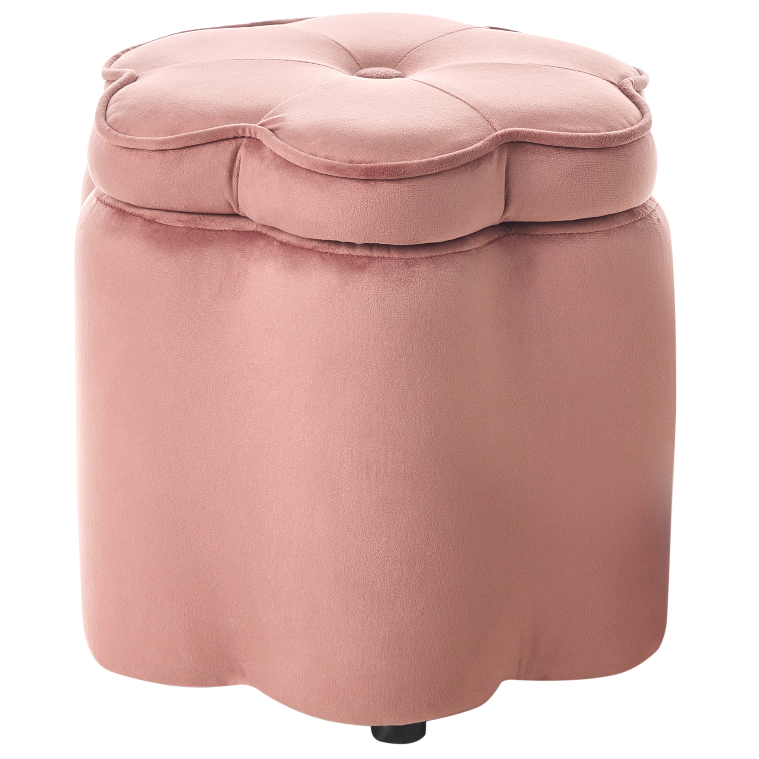 Barnpuff med förvaring FLOWER Blomma Sammet Rosa
