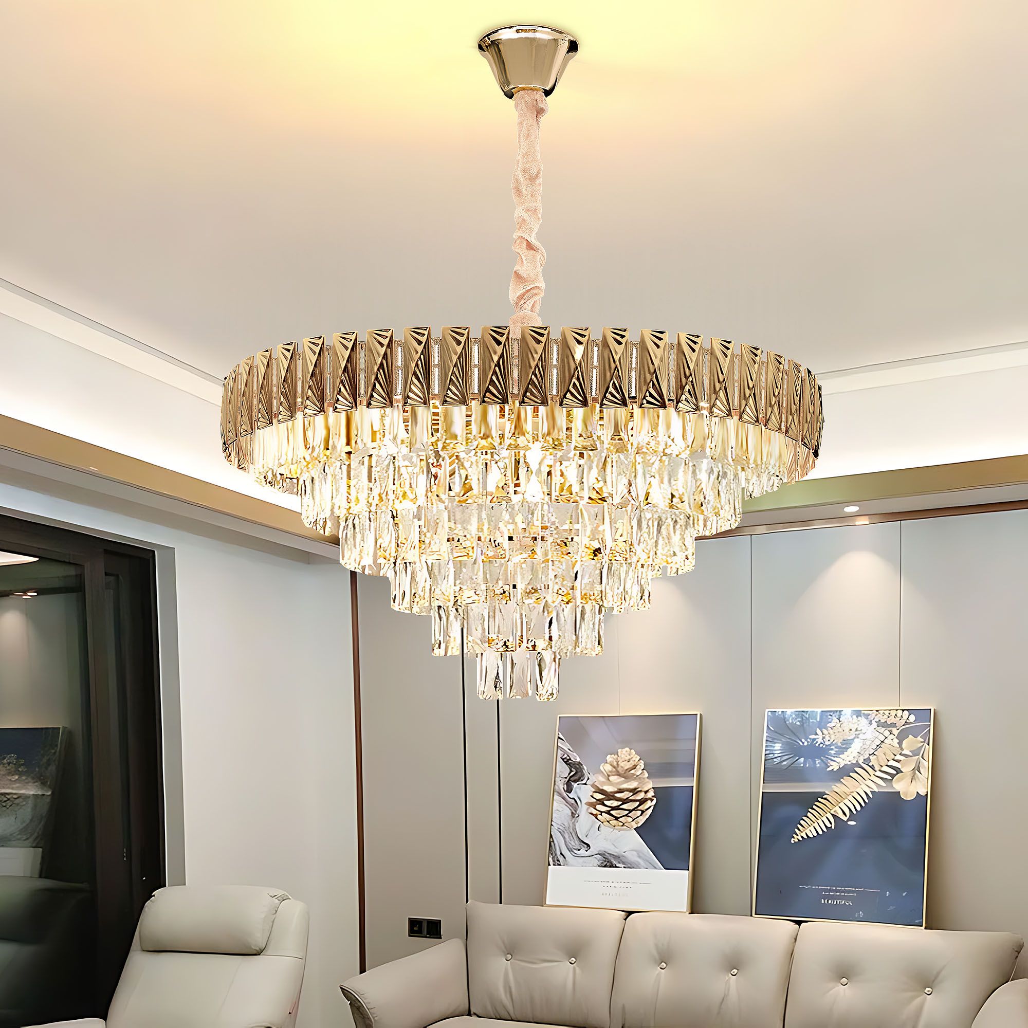 TOOLIGHT hängande taklampa G061-CP 80CM Guld 84x78x39cm