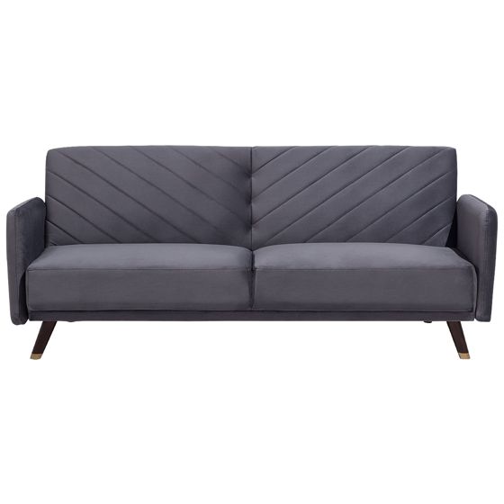 Bäddsoffa 3-sits SENJA Sammet Grå