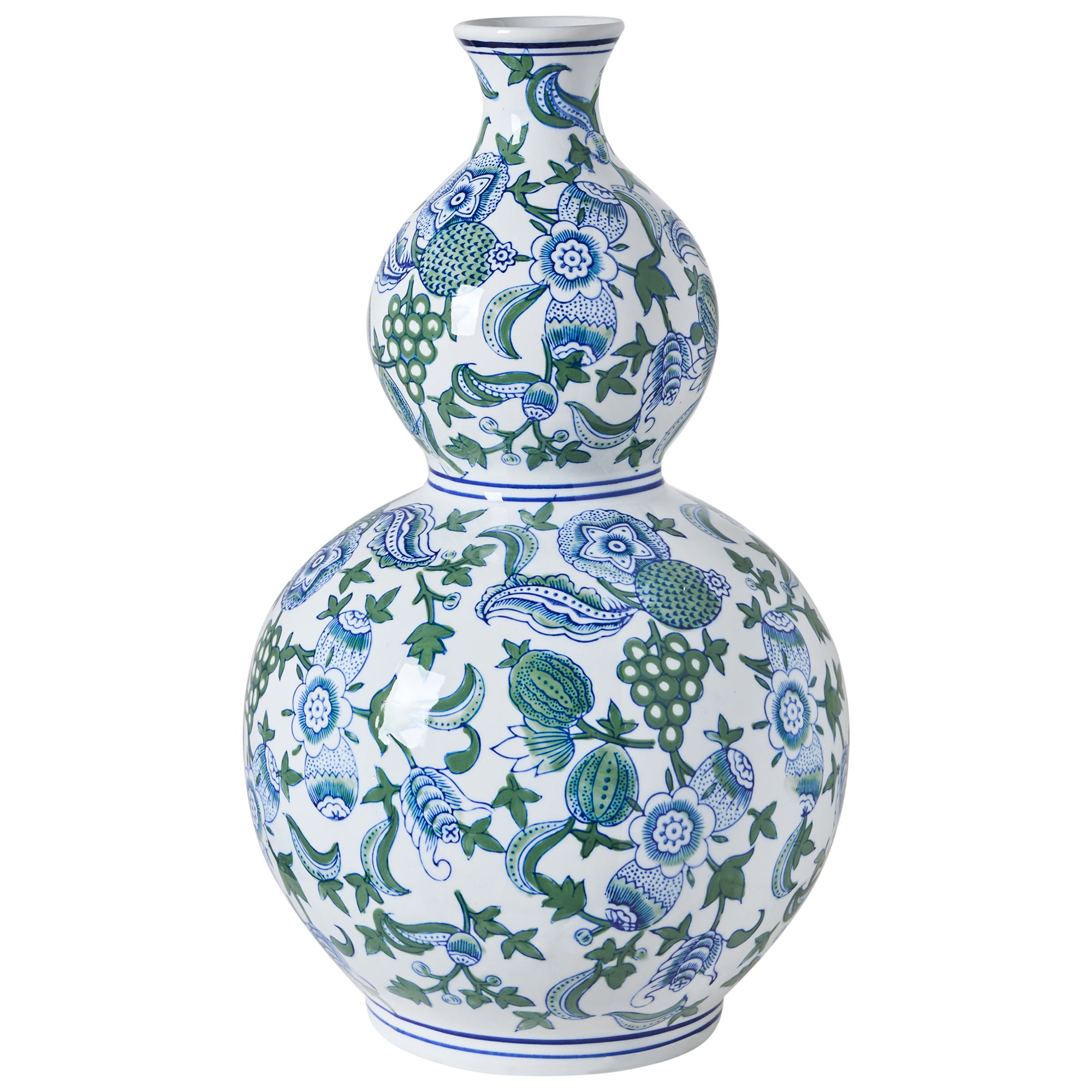Blomvas MOSTOLES 45 cm Porslin Vit/ Blå