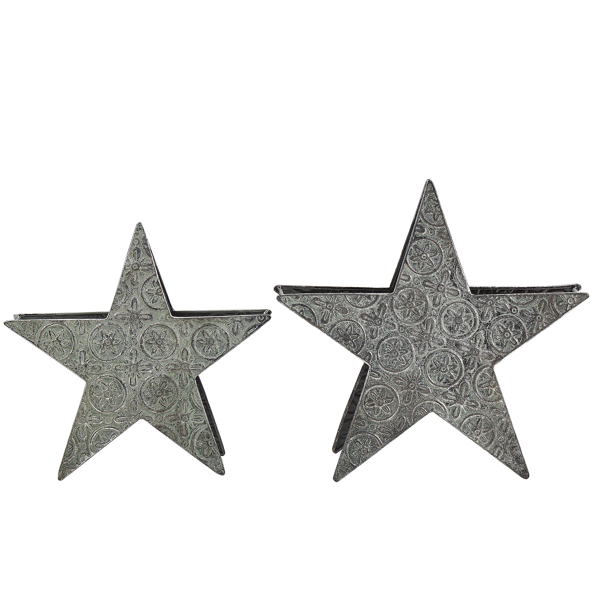 Set med 2 ljusstakar TORNIO 30/26 cm Metall Silver