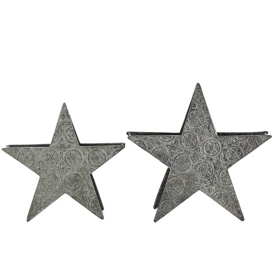 Set med 2 ljusstakar TORNIO 30/26 cm Metall Silver
