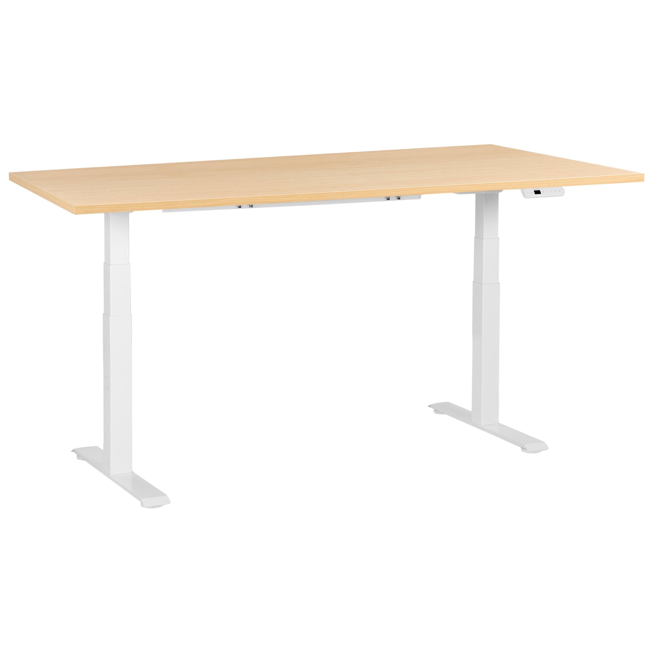 Elektriskt höj- och sänkbart skrivbord DESTINES 180 cm 72 cm Ljusbrun/ Vit